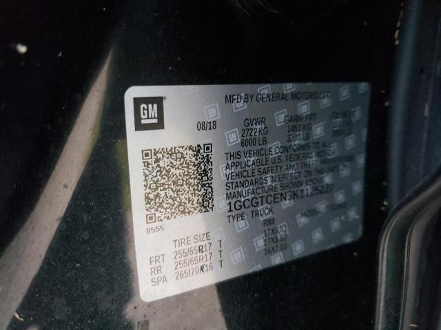 1GCGTCEN3K1125227 - 2019 CHEVROLET COLORADO L BLACK photo 10