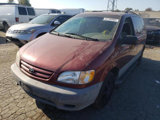 4T3ZF13C41U397310 - 2001 TOYOTA SIENNA LE RED photo 2