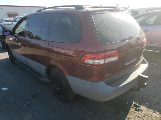4T3ZF13C41U397310 - 2001 TOYOTA SIENNA LE RED photo 3