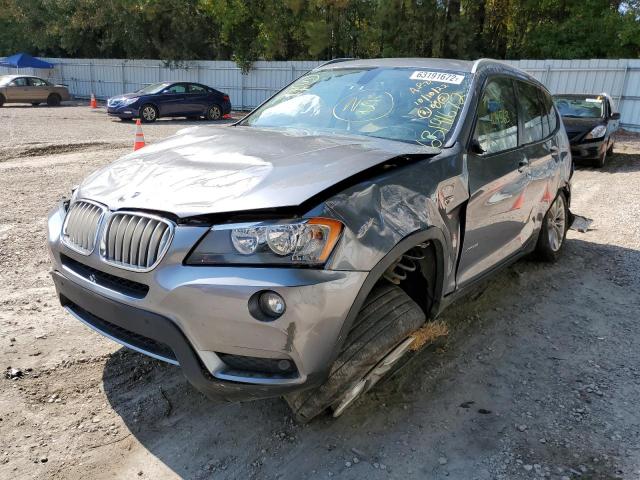 5UXWX9C54D0A25489 - 2013 BMW X3 XDRIVE2 GRAY photo 2