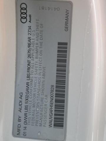 WAUVGAFH5EN007828 - 2014 AUDI S5 PRESTIG WHITE photo 10