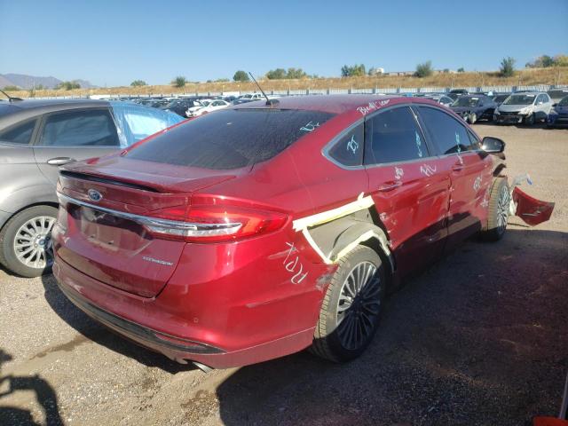 3FA6P0SU9HR379782 - 2017 FORD FUSION TIT RED photo 4