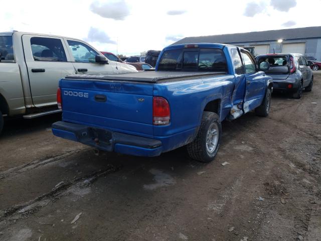 1B7GL22XXXS279015 - 1999 DODGE DAKOTA BLUE photo 4