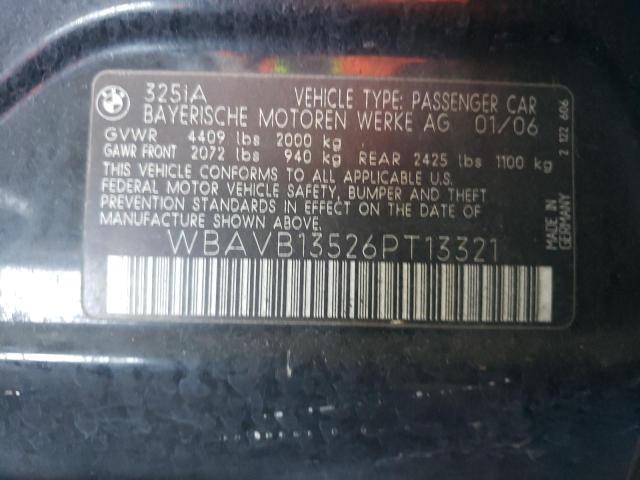 WBAVB13526PT13321 - 2006 BMW 3 SERIES Qara foto 10
