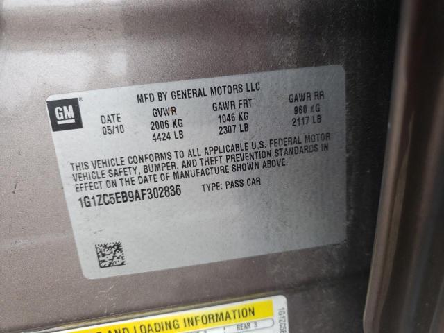 1G1ZC5EB9AF302836 - 2010 CHEVROLET MALIBU 1LT თაფლისფერი ფოტო 10