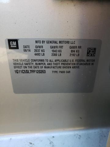 1G11C5SL7FF120263 - 2015 CHEVROLET MALIBU 1LT 米色 照片 10