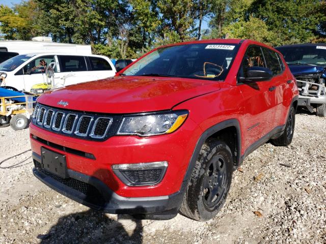 3C4NJCABXKT615911 - 2019 JEEP COMPASS SP MAROON photo 2