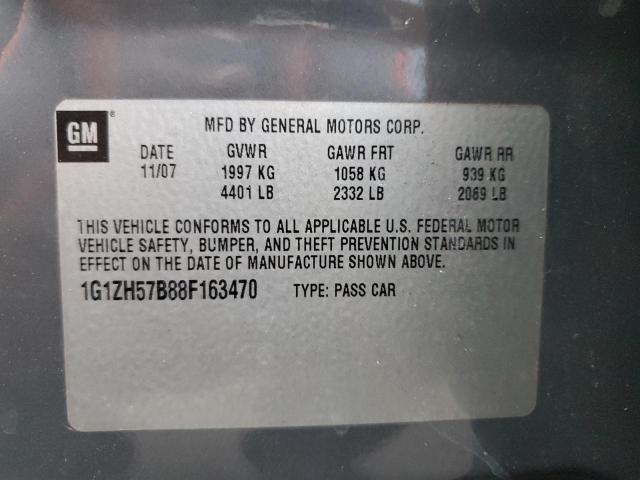 1G1ZH57B88F163470 - 2008 CHEVROLET MALIBU 1LT 灰色 照片 10