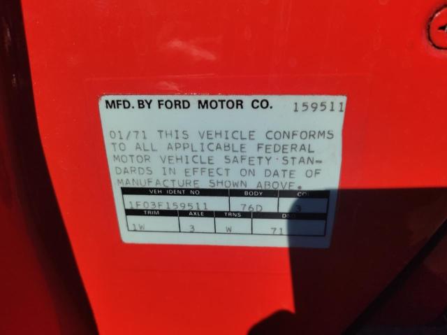1F03F159511 - 1971 FORD MUSTANG CV RED photo 10