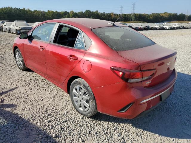 3KPA24AD9NE438554 - 2022 KIA RIO LX RED photo 3