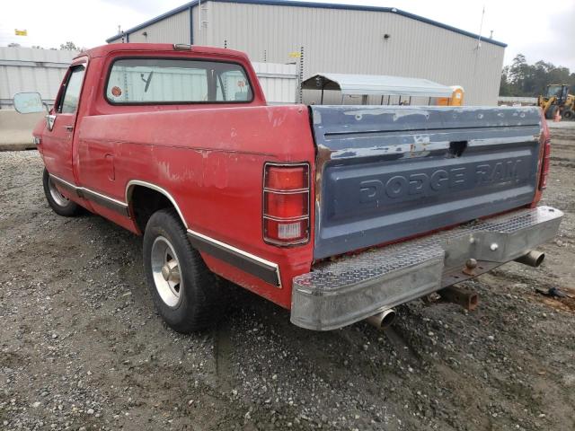 1B7FD04Y1JS607318 - 1988 DODGE D-SERIES D RED photo 3