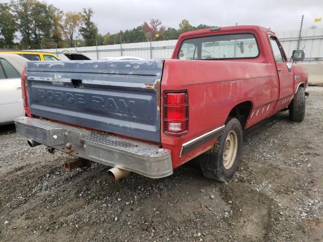 1B7FD04Y1JS607318 - 1988 DODGE D-SERIES D RED photo 4