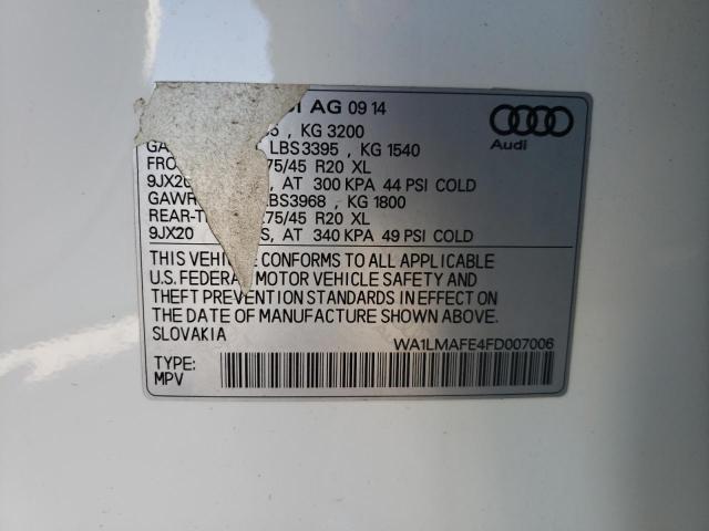 WA1LMAFE4FD007006 - 2015 AUDI Q7 TDI PRE WHITE photo 10