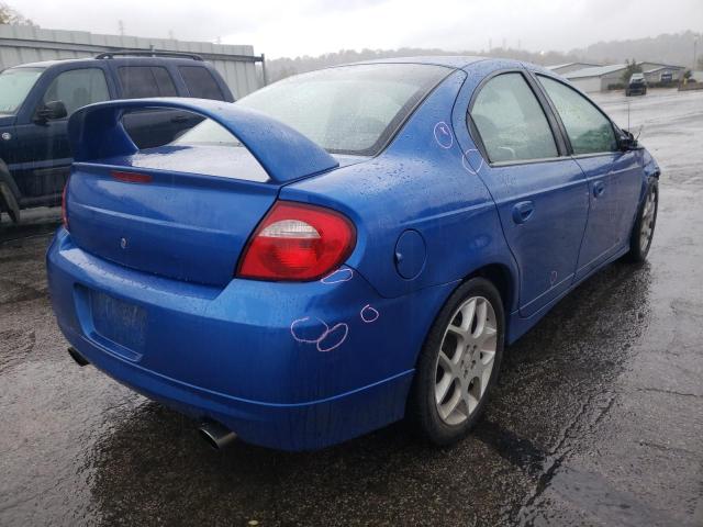 1B3AS66S84D553361 - 2004 DODGE NEON SRT-4 BLUE photo 4