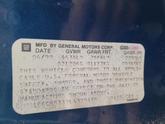 1G6CB5332L4329499 - 1990 CADILLAC FLEETWOOD  photo 10