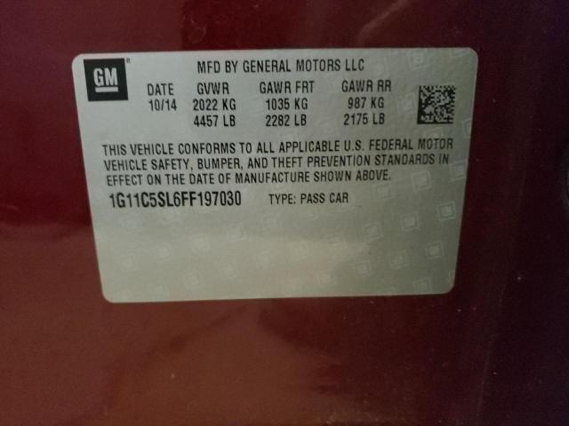 1G11C5SL6FF197030 - 2015 CHEVROLET MALIBU 1LT 勃艮第红 照片 10