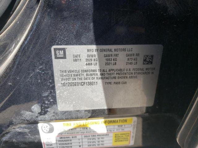 1G1ZE5E01CF138011 - 2012 CHEVROLET MALIBU LTZ გრაფიტი ფოტო 10