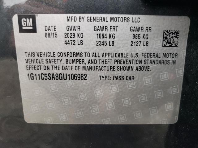 1G11C5SA8GU106982 - 2016 CHEVROLET MALIBU LIM 石墨色 照片 10