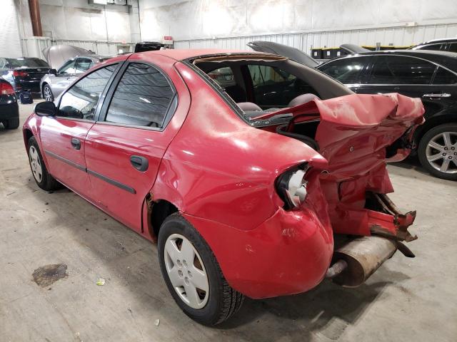 1B3ES26C84D533744 - 2004 DODGE NEON BASE RED photo 3