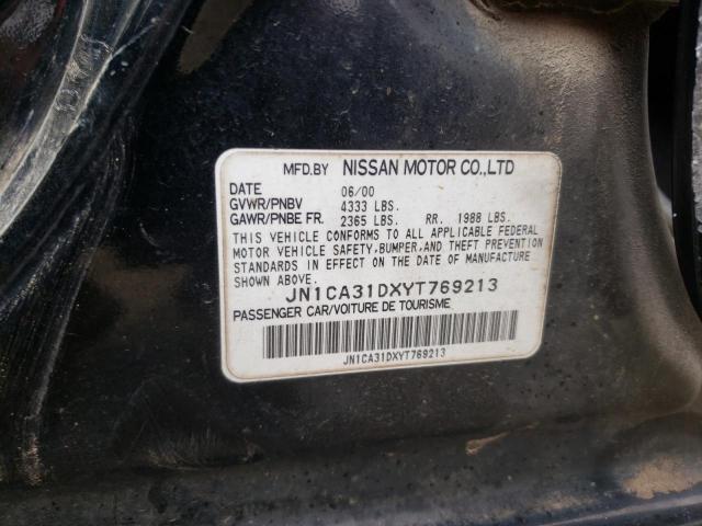 JN1CA31DXYT769213 - 2000 NISSAN MAXIMA GLE BLACK photo 10