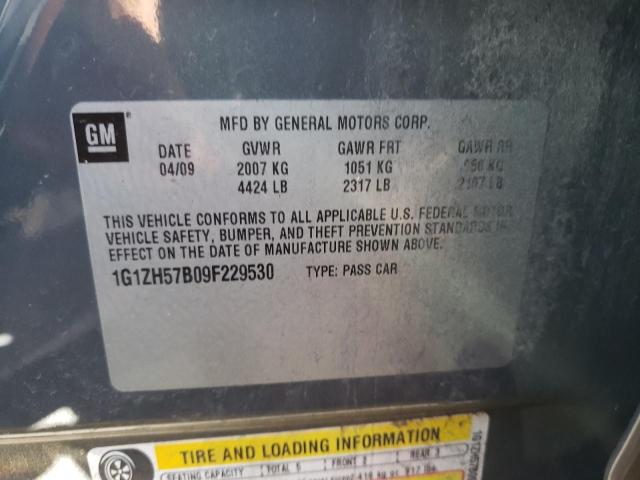 1G1ZH57B09F229530 - 2009 CHEVROLET MALIBU 1LT 灰色 照片 10