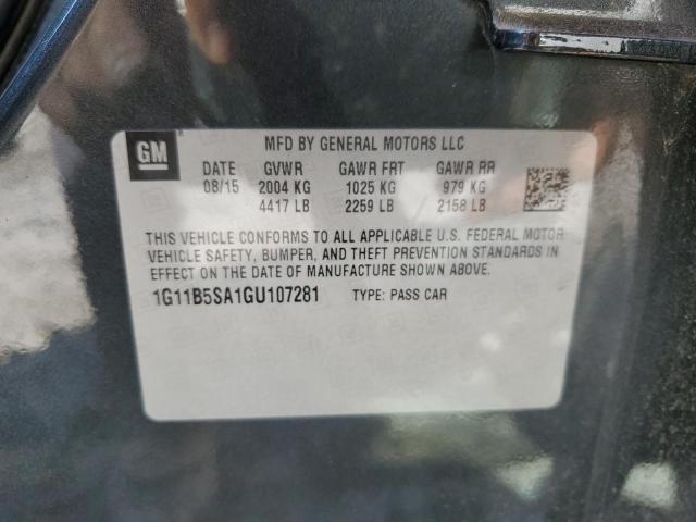 1G11B5SA1GU107281 - 2016 CHEVROLET MALIBU LIM 黑色 照片 10