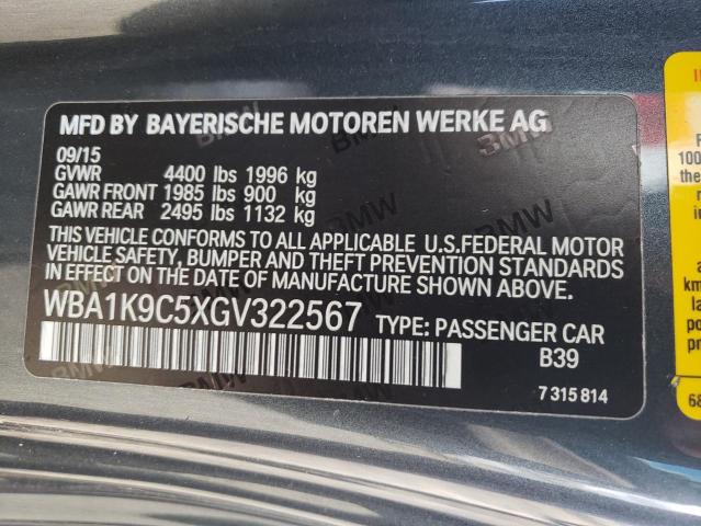 WBA1K9C5XGV322567 - 2016 BMW 228 I SULE Boz foto 10