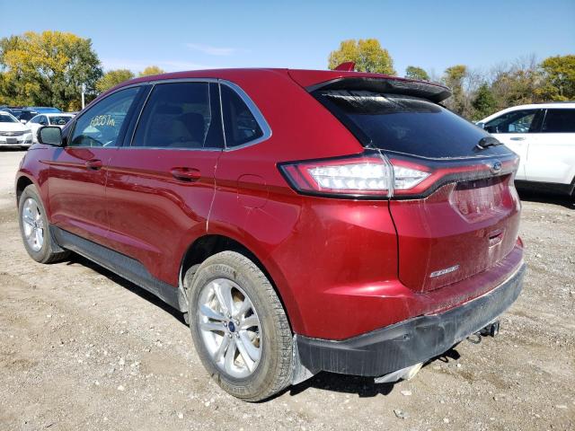 2FMTK4J84FBB66771 - 2015 FORD EDGE SEL RED photo 3