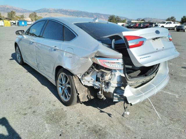 3FA6P0CD9KR254139 - 2019 FORD FUSION SEL SILVER photo 3