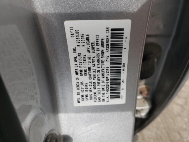 1HGCR2F84DA172349 - 2013 HONDA ACCORD EXL SILVER photo 10