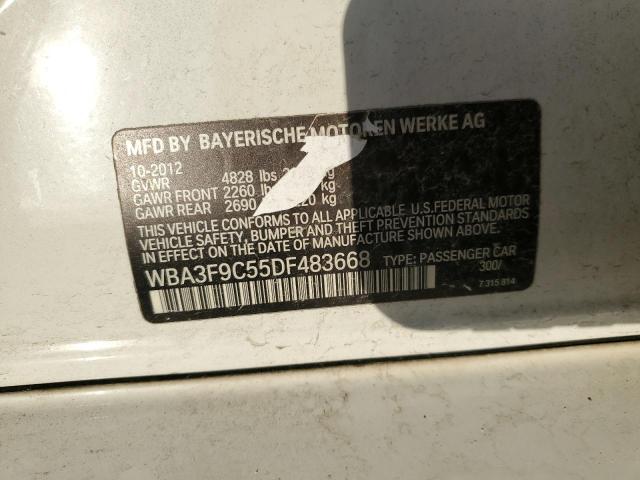 WBA3F9C55DF483668 - 2013 BMW ACTIVEHYBR WHITE photo 10