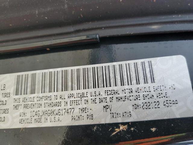 1C4GJXAG0KW617477 - 2019 JEEP WRANGLER S BLACK photo 10