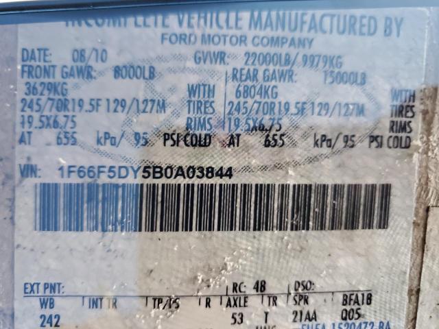 1F66F5DY5B0A03844 - 2011 FORD F53 WHITE photo 10