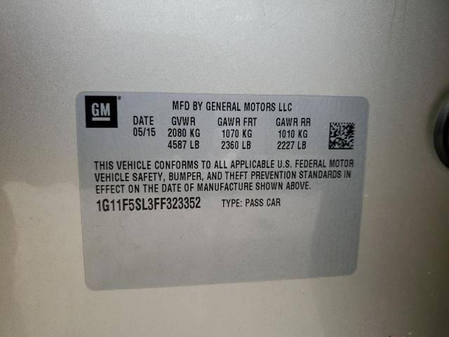 1G11F5SL3FF323352 - 2015 CHEVROLET MALIBU LTZ ბეჟი ფოტო 10