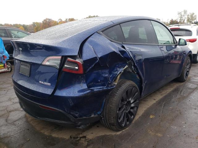 7SAYGDEFXNF373254 - 2022 TESLA MODEL Y Bleu photo 4
