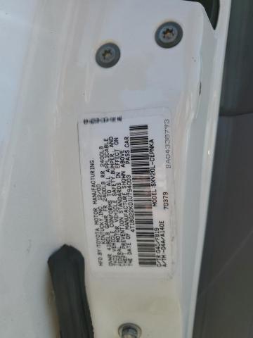 4T1BG22K01U794003 - 2001 TOYOTA CAMRY CE WHITE photo 10