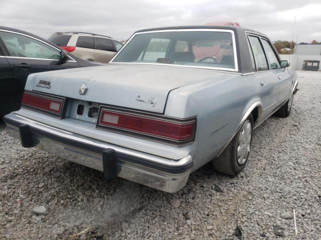 1P3BB26P0GX589197 - 1986 PLYMOUTH GRAN FURY BLUE photo 4