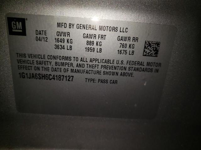 1G1JA6SH6C4187127 - 2012 CHEVROLET SONIC LS SILVER photo 10