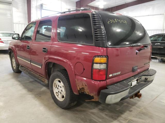 1GNEK13T15R202464 - 2005 CHEVROLET TAHOE MAROON photo 3