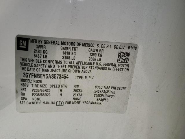 3GYFNBEY5AS573454 - 2010 CADILLAC SRX PERFOR 白色 照片 10