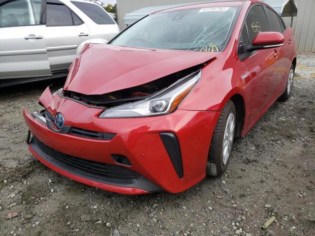 JTDKAMFU7M3143863 - 2021 TOYOTA PRIUS SPEC RED photo 2