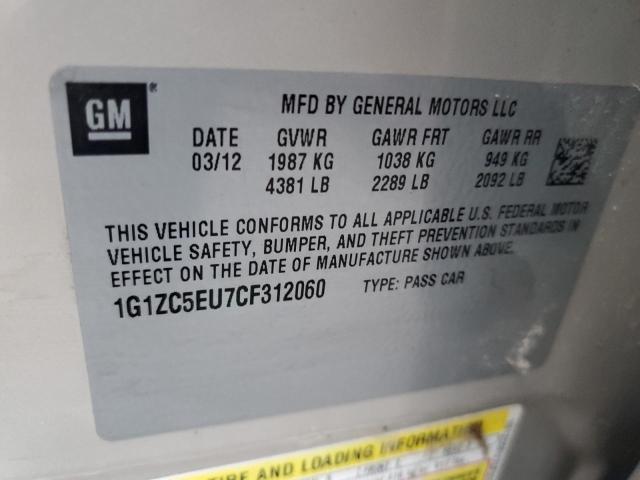 1G1ZC5EU7CF312060 - 2012 CHEVROLET MALIBU 1LT 奶油色 照片 10