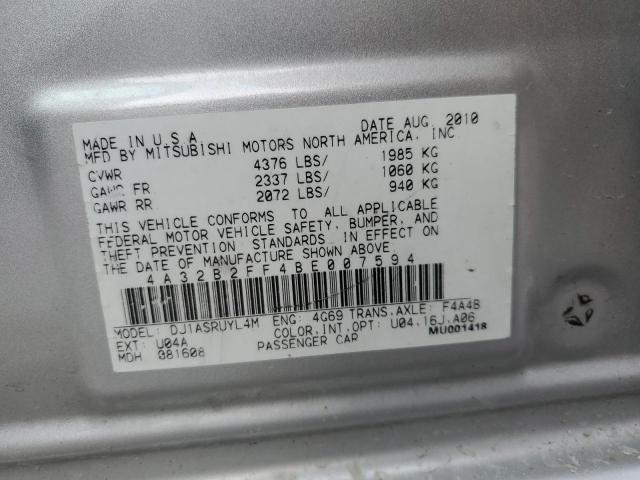 4A32B2FF4BE007594 - 2011 MITSUBISHI GALANT FE SILVER photo 10