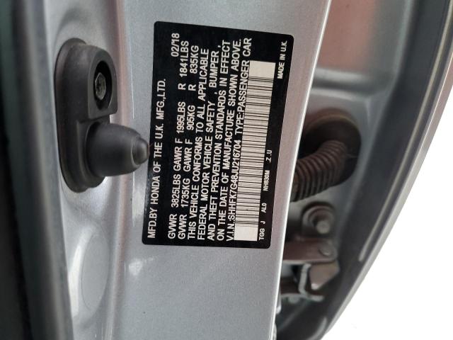 SHHFK7G48JU216704 - 2018 HONDA CIVIC SPOR SILVER photo 10