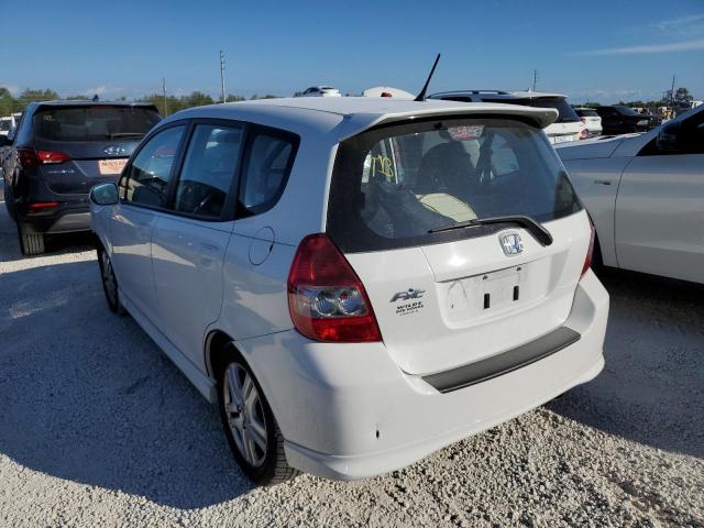 JHMGD38697S034562 - 2007 HONDA FIT S WHITE photo 3