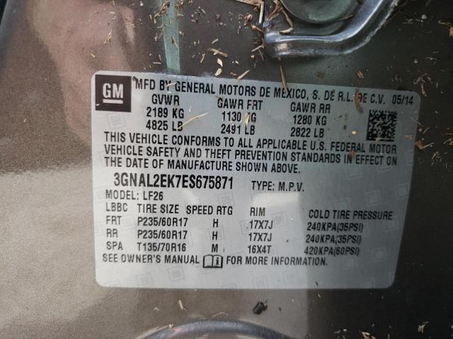 3GNAL2EK7ES675871 - 2014 CHEVROLET CAPTIVA LS Qəhvəyi foto 10