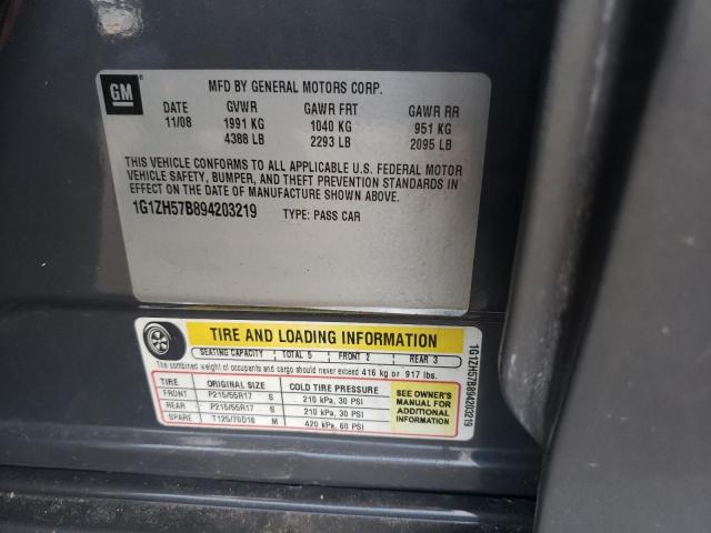 1G1ZH57B894203219 - 2009 CHEVROLET MALIBU 1LT 灰色 照片 10