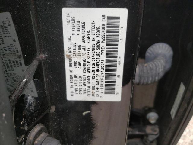 19UUB3F57FA002073 - 2015 ACURA TLX TECH BLACK photo 10