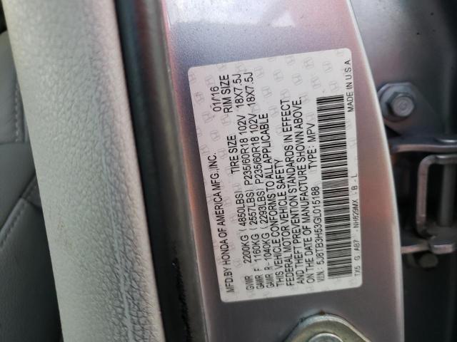 5J8TB3H53GL015188 - 2016 ACURA RDX TECHNOLOGY  photo 10