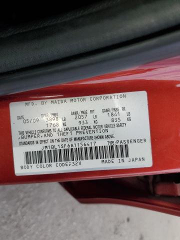 JM1BL1SF6A1156417 - 2010 MAZDA 3 I RED photo 10